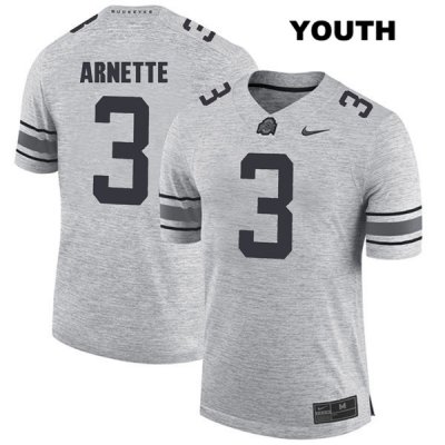 Youth NCAA Ohio State Buckeyes Damon Arnette #3 College Stitched Authentic Nike Gray Football Jersey OL20O11DR